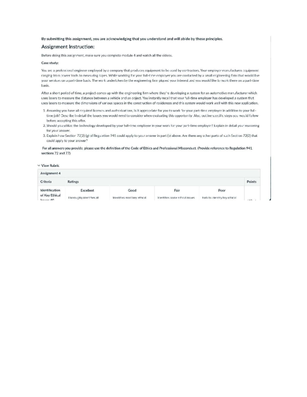 Assignment 5 - Ethics and Law: Professional Conduct Considerations ...