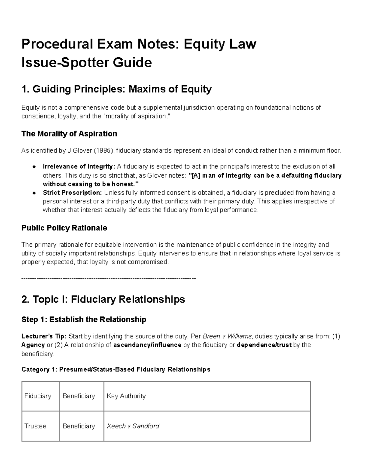 Equity Law Lecture Notes: Week 1 Overview and Key Principles - Studocu