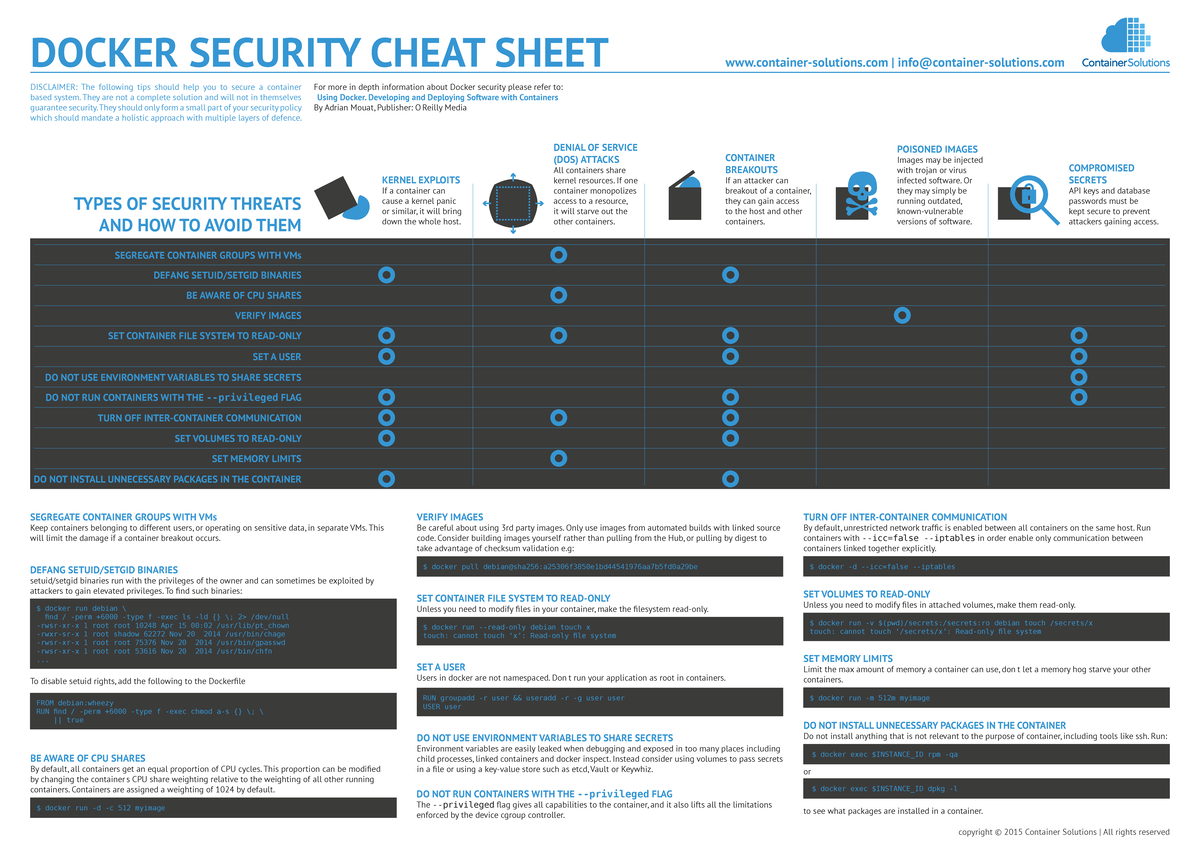 Docker Security Cheat Sheet: Essential Tips for Safe Containers - Studocu