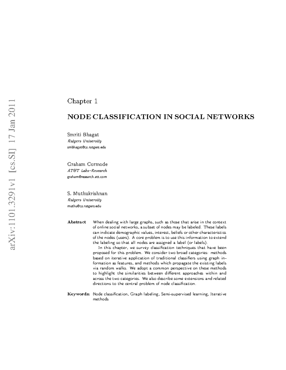 Node Classification Techniques in Social Networks: Methods ...