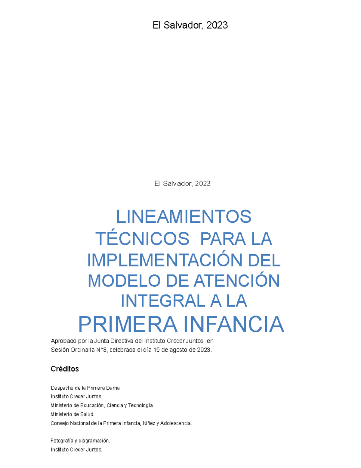 Modelo de Atención Integral a la Primera Infancia - Crecer Juntos 2023 ...