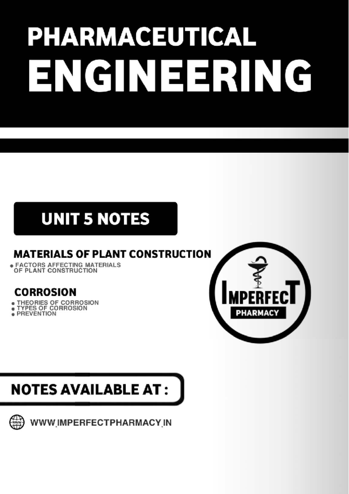 PHARMACEUTICAL ENGINEERING UNIT 5 NOTES - Studocu