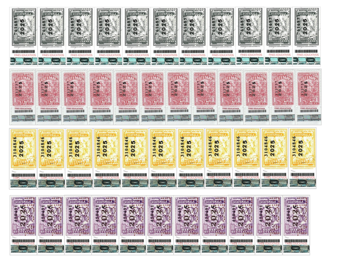 Timbres Notariales 2025 - Fines Educativos y Notariales - Document Preview