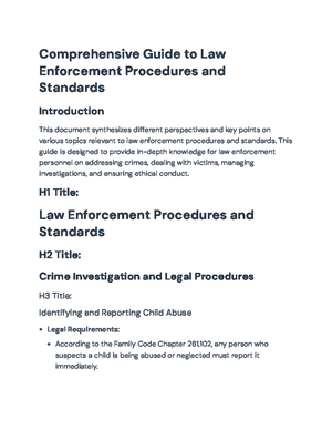 Criminal Justice Overview: Law Enforcement Procedures ...