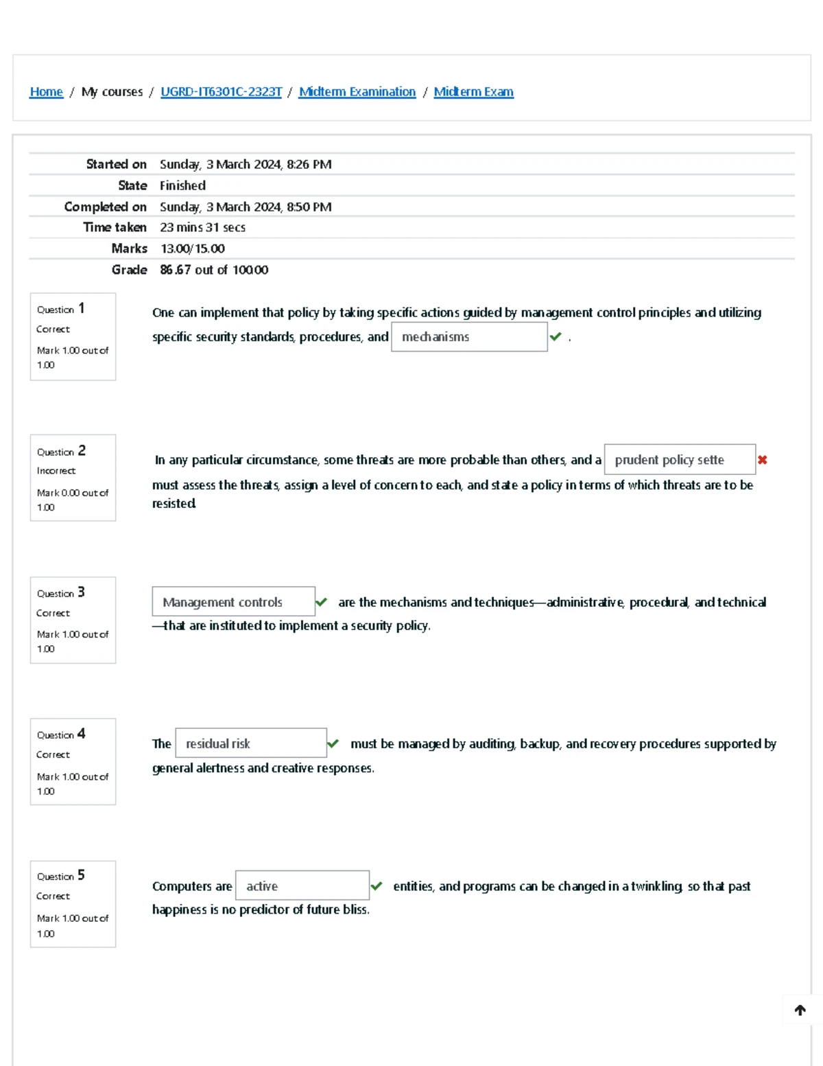 UGRD-IT6201D-2233T Final Exam Results and Key Topics Summary - Studocu