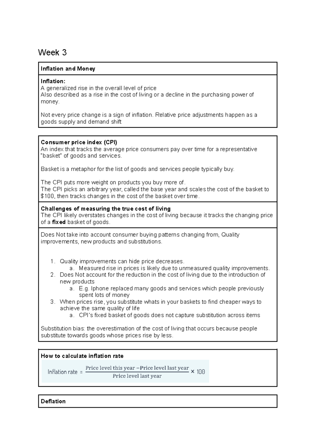 ECON1102 Notes: Week 3 - Understanding Inflation and Monetary Policy ...