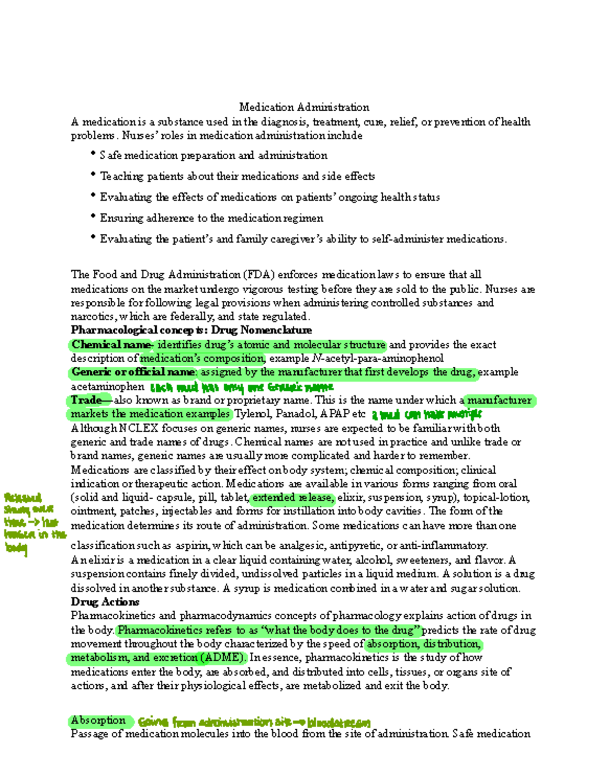 NUR 101 Final Exam Notes: Medication Administration Fundamentals - Studocu