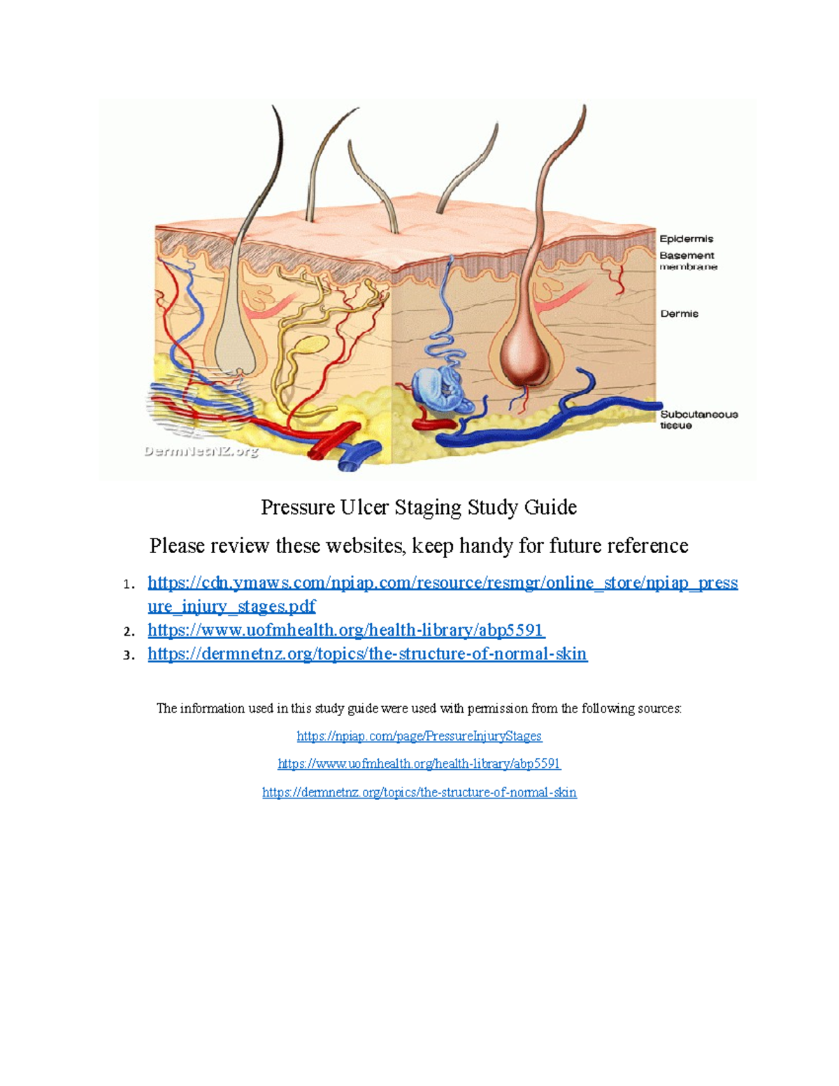Pressure Ulcer Staging Study Guide for Nursing (NURS 101) - Studocu