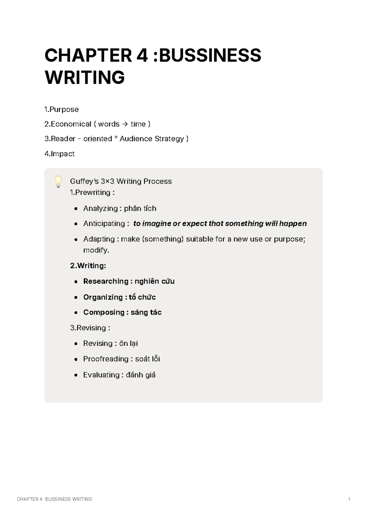 CHAPTER 4: BUSINESS WRITING - Techniques & Strategies for Effective ...