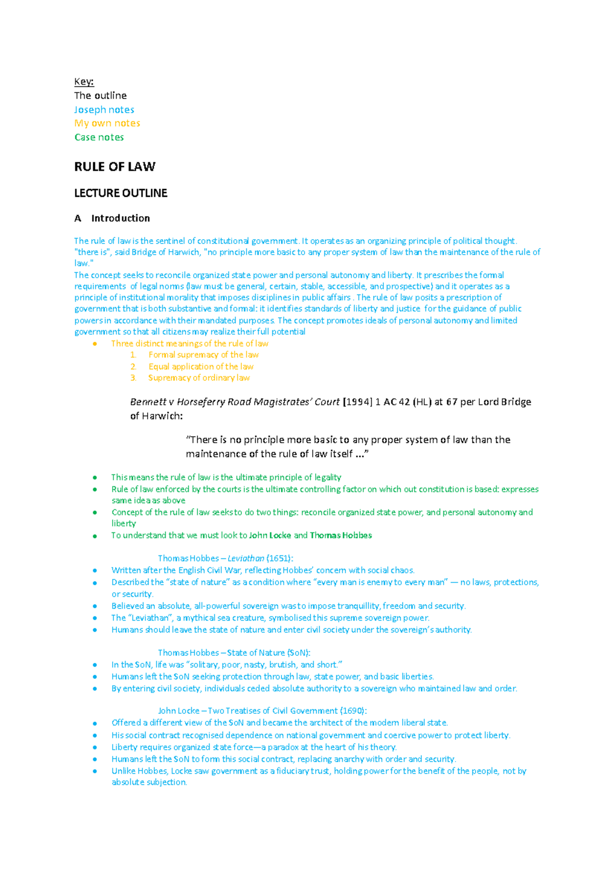 LAWS206 Rule of Law Lecture Notes and Key Concepts - Studocu