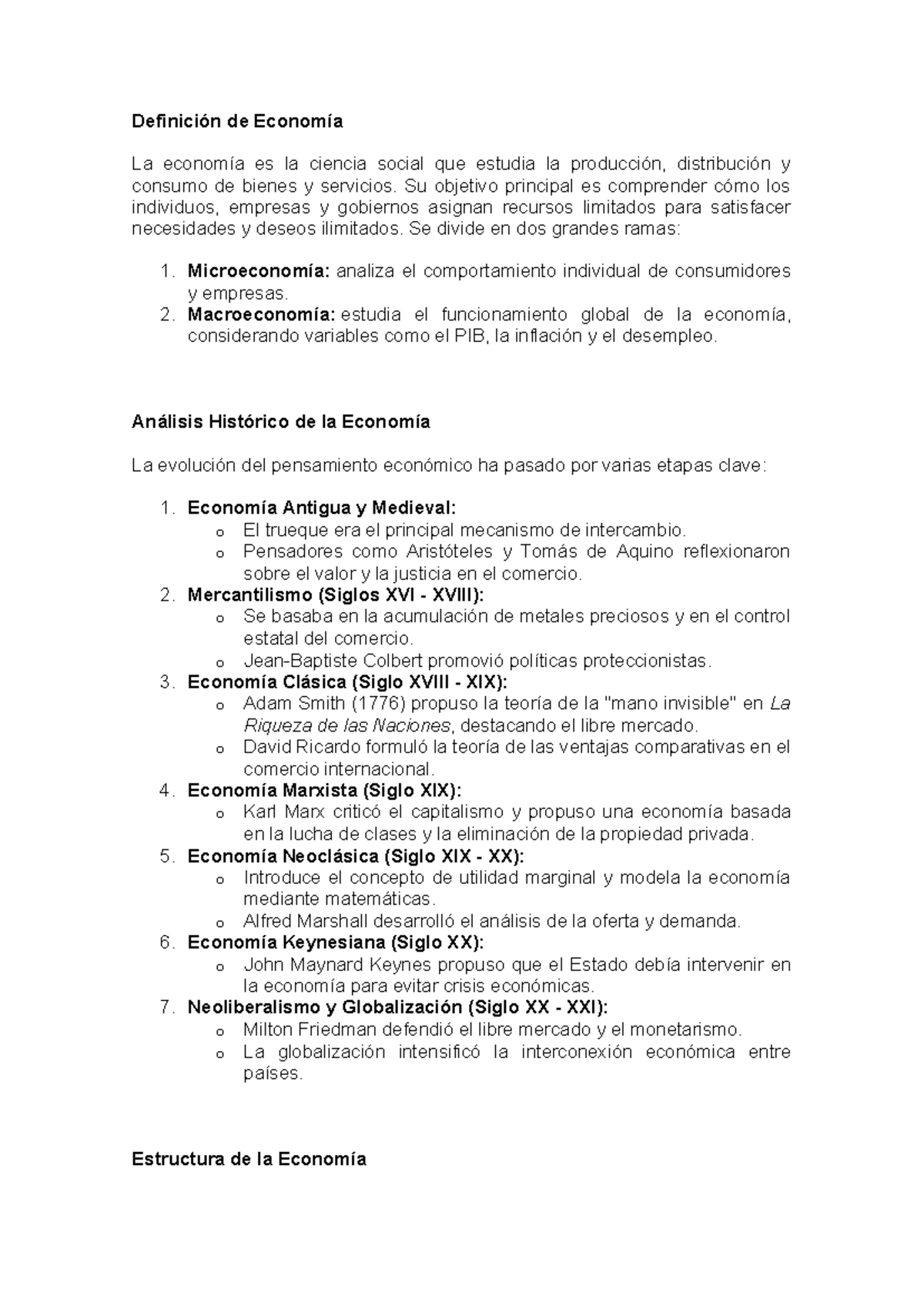 Resumen+DE+1ER+ Modulo+ - Definición de Economía La economía es la ...