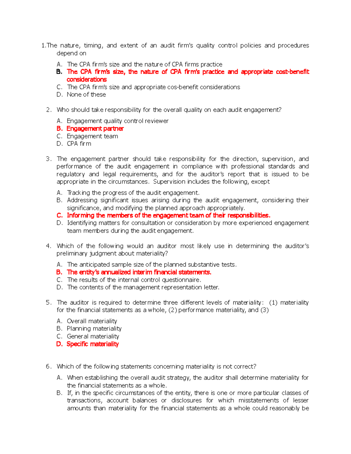 Auditing Theory Reviewer 6: Key Concepts & Exam Insights - Studocu