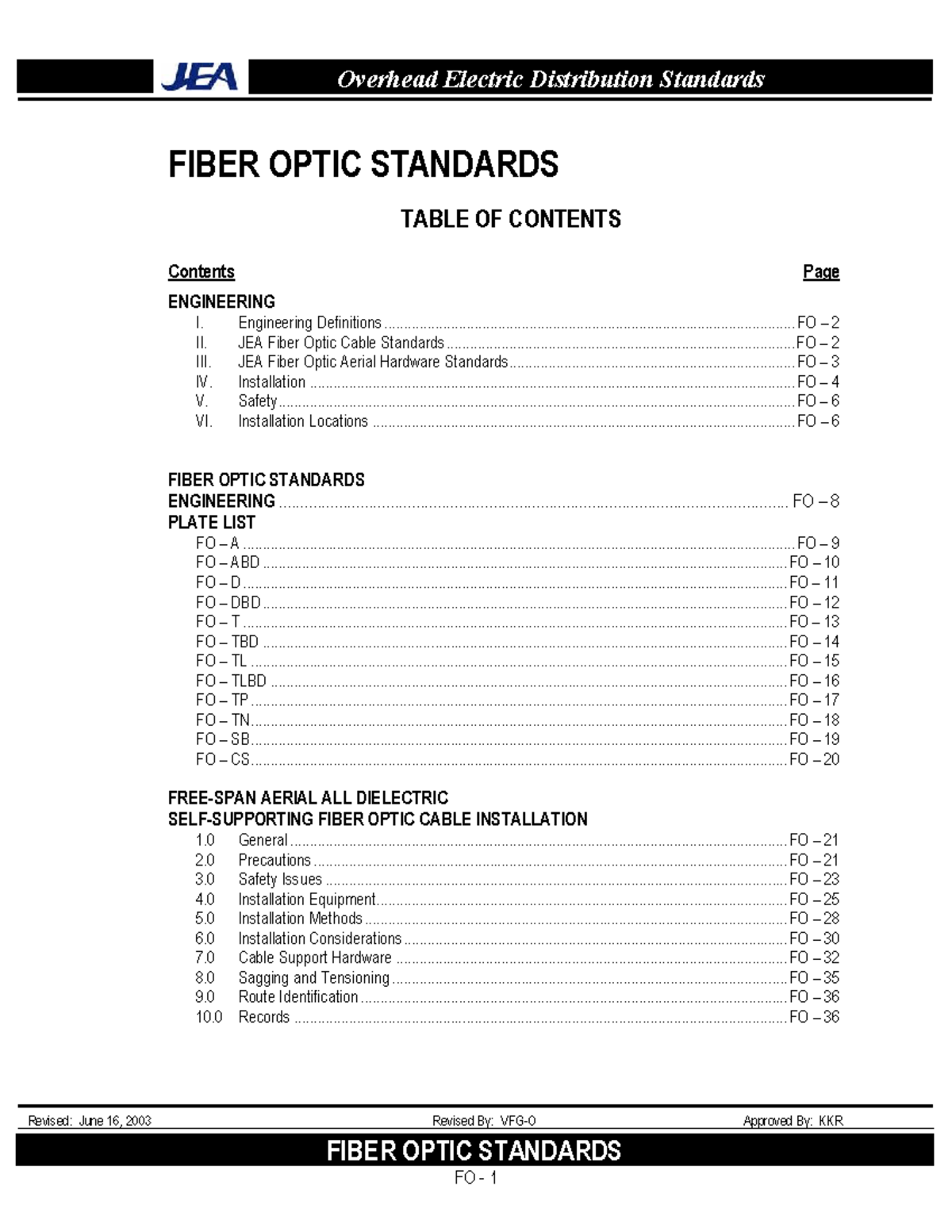 OH-1 Fiber Optic Standards: Engineering and Installation Guidelines ...