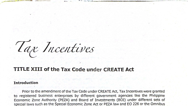 Tax Incentives Under CREATE Act: Overview and Guidelines - Studocu