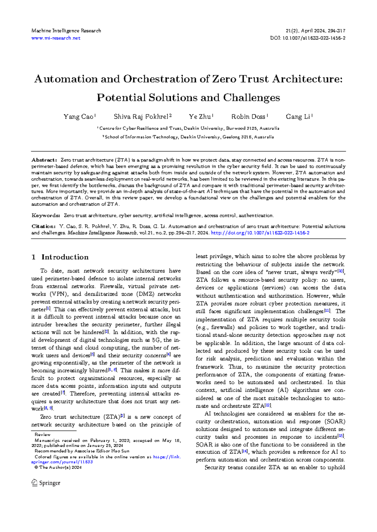 Automation and Orchestration of Zero Trust Architecture: Solutions ...