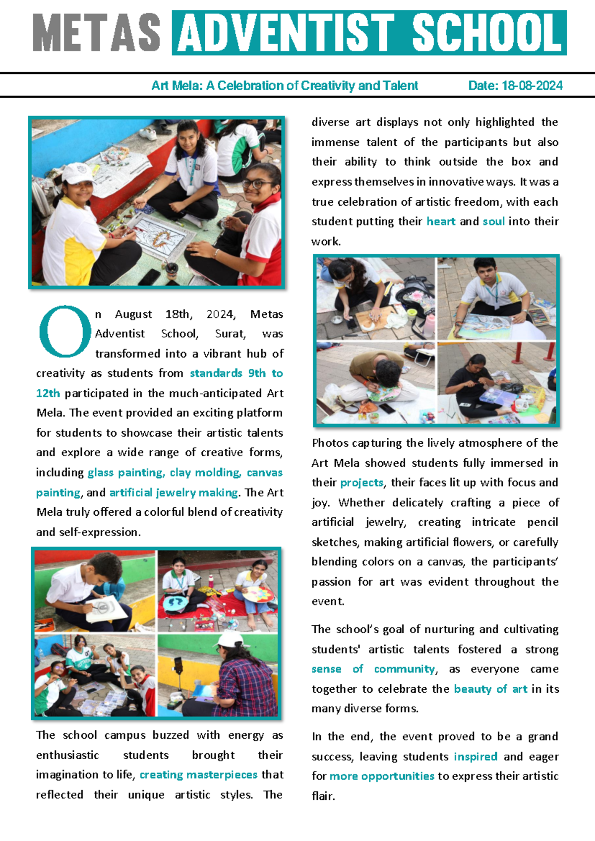 Art Mela 18-08-202439296 - n August 18th, 2024, Metas Adventist School ...