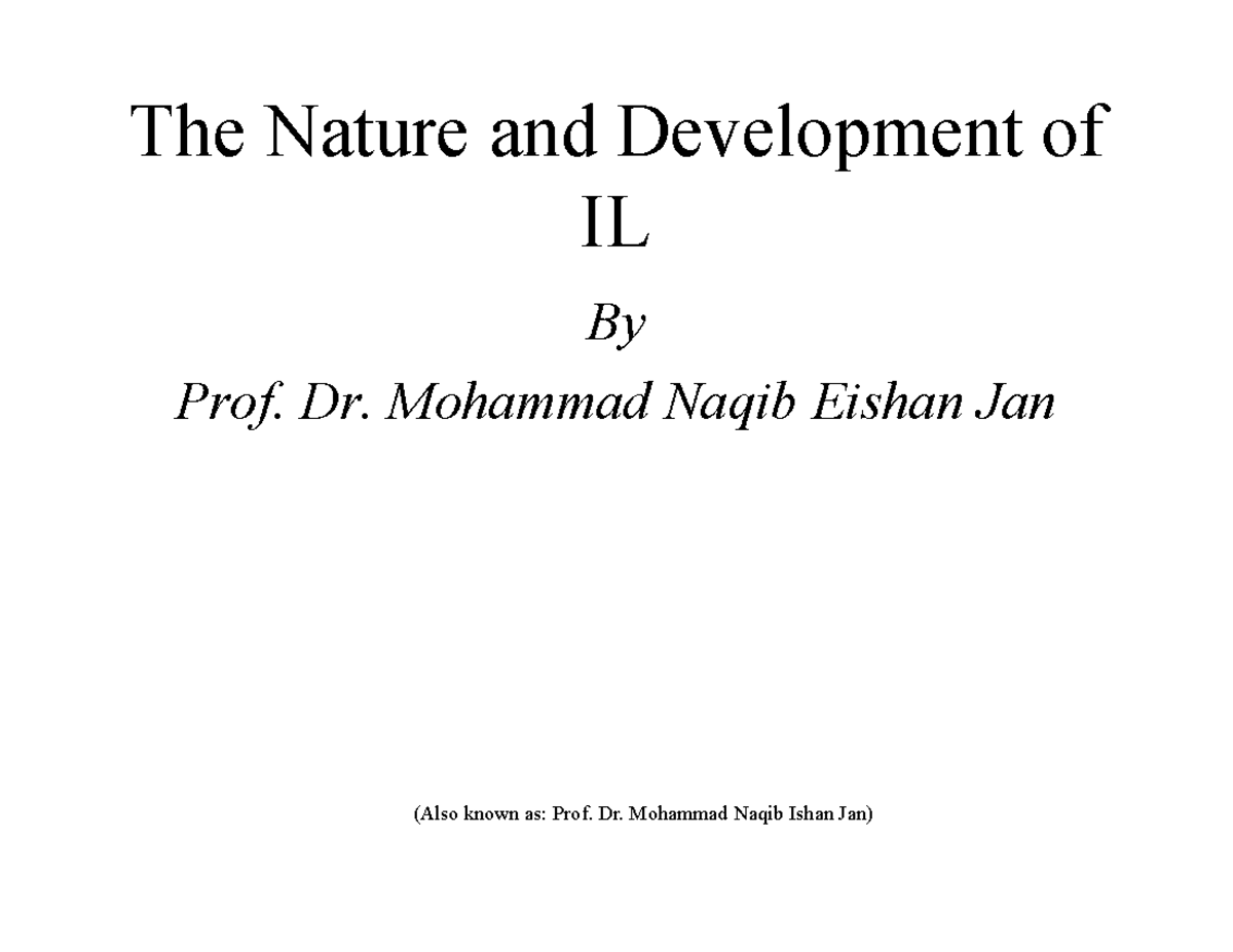 The Nature and Development of International Law (IL) - Lecture Notes ...