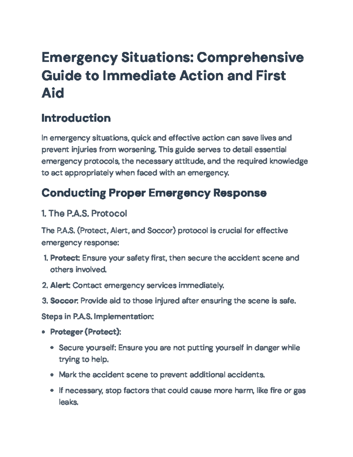 Emergency Situations: Comprehensive First Aid & Response Guide ...