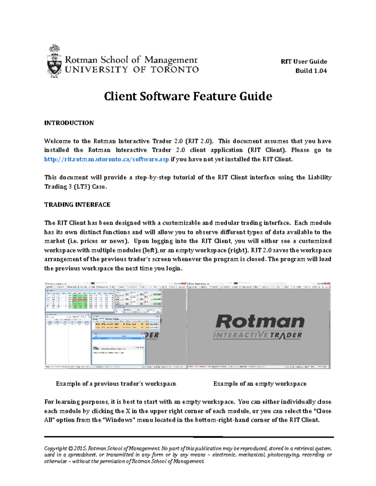 RIT 2.0 User Guide: Client Software Features Overview - Studocu