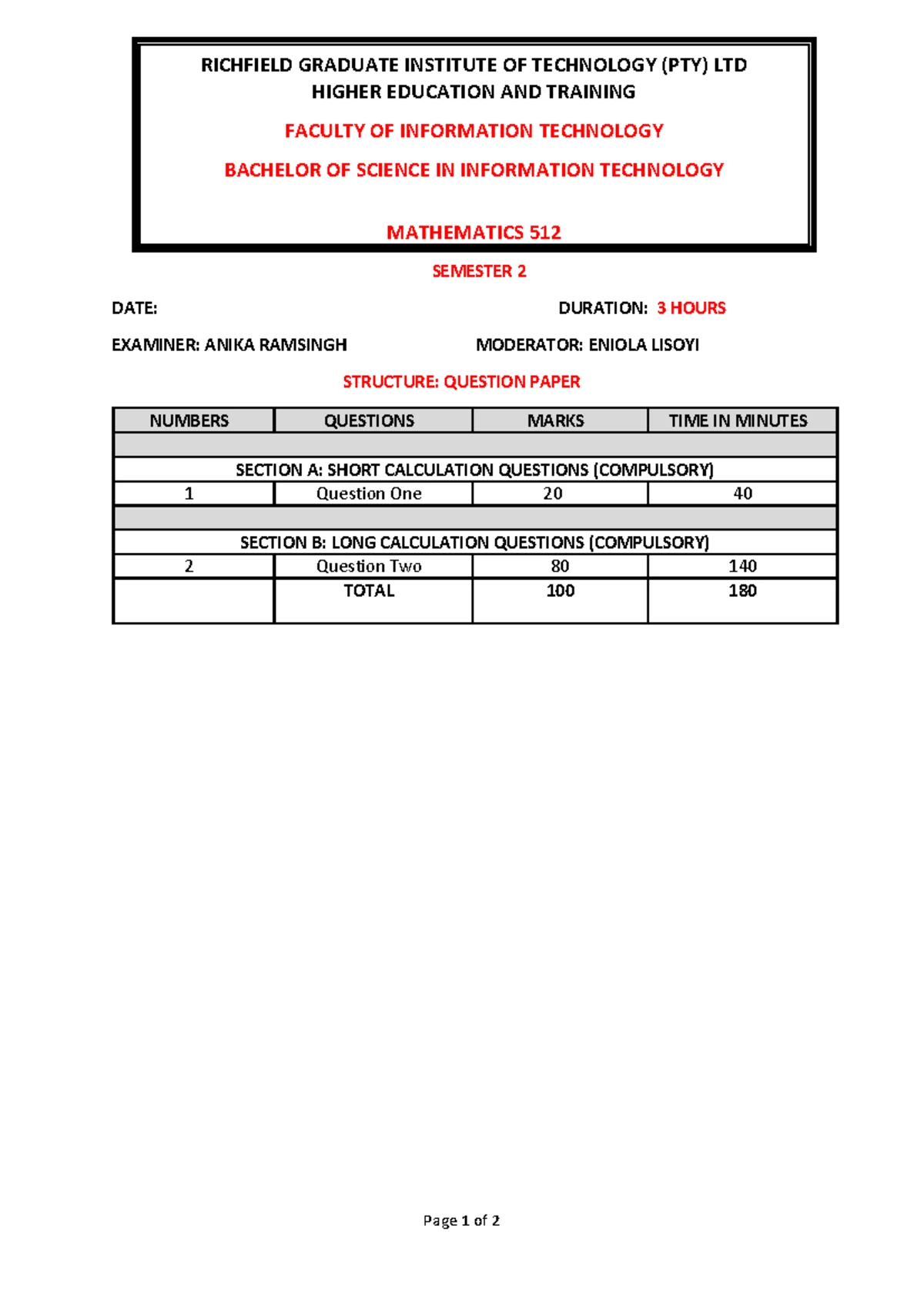 Section B: Summary and Assessment 1 - Studocu