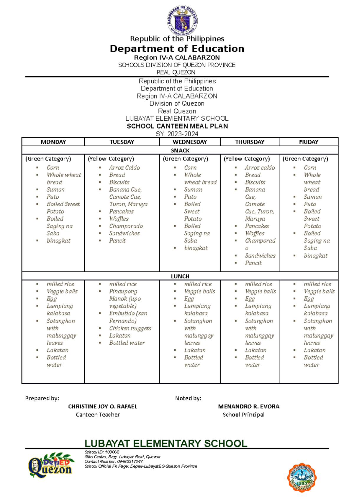 canteen-meal-plan-sy-2023-lubayat-elementary-school-studocu