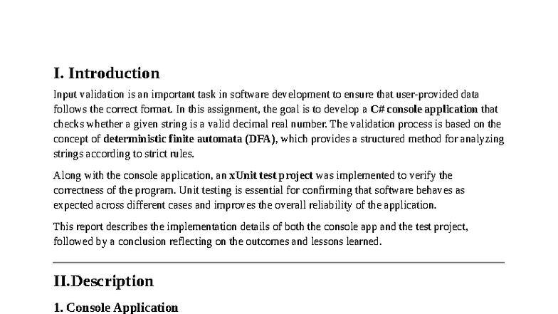 CS101: Console App & xUnit Testing for Decimal Validation - Studocu