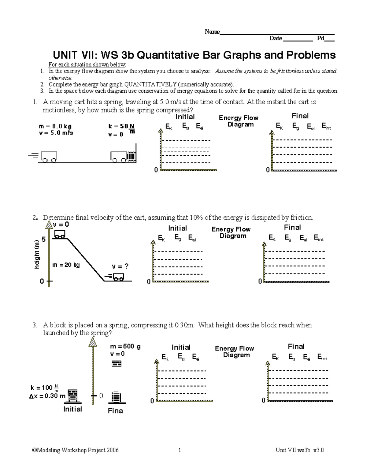 07 U7 ws3b - Physics worksheet - Name Date Pd UNIT VII: WS 3b ...