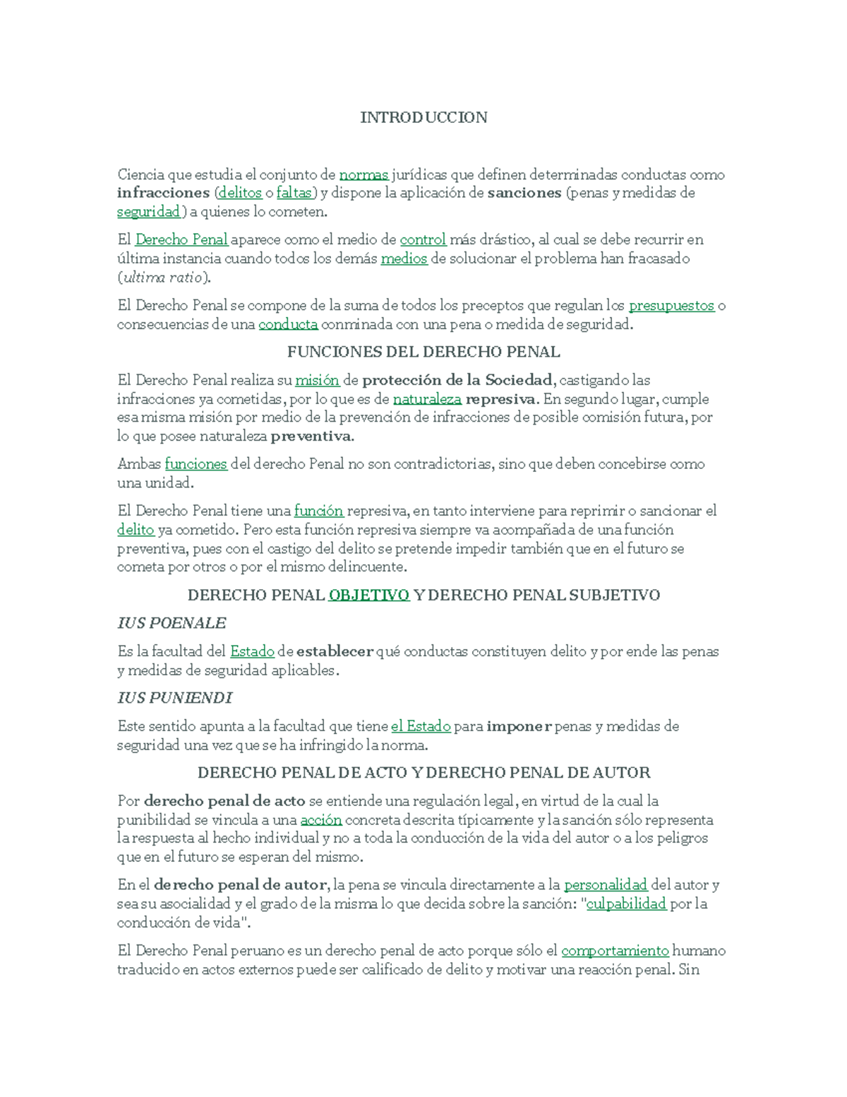 Teoría del Delito y Derecho Penal - Esenciales y Conceptos Clave - Studocu
