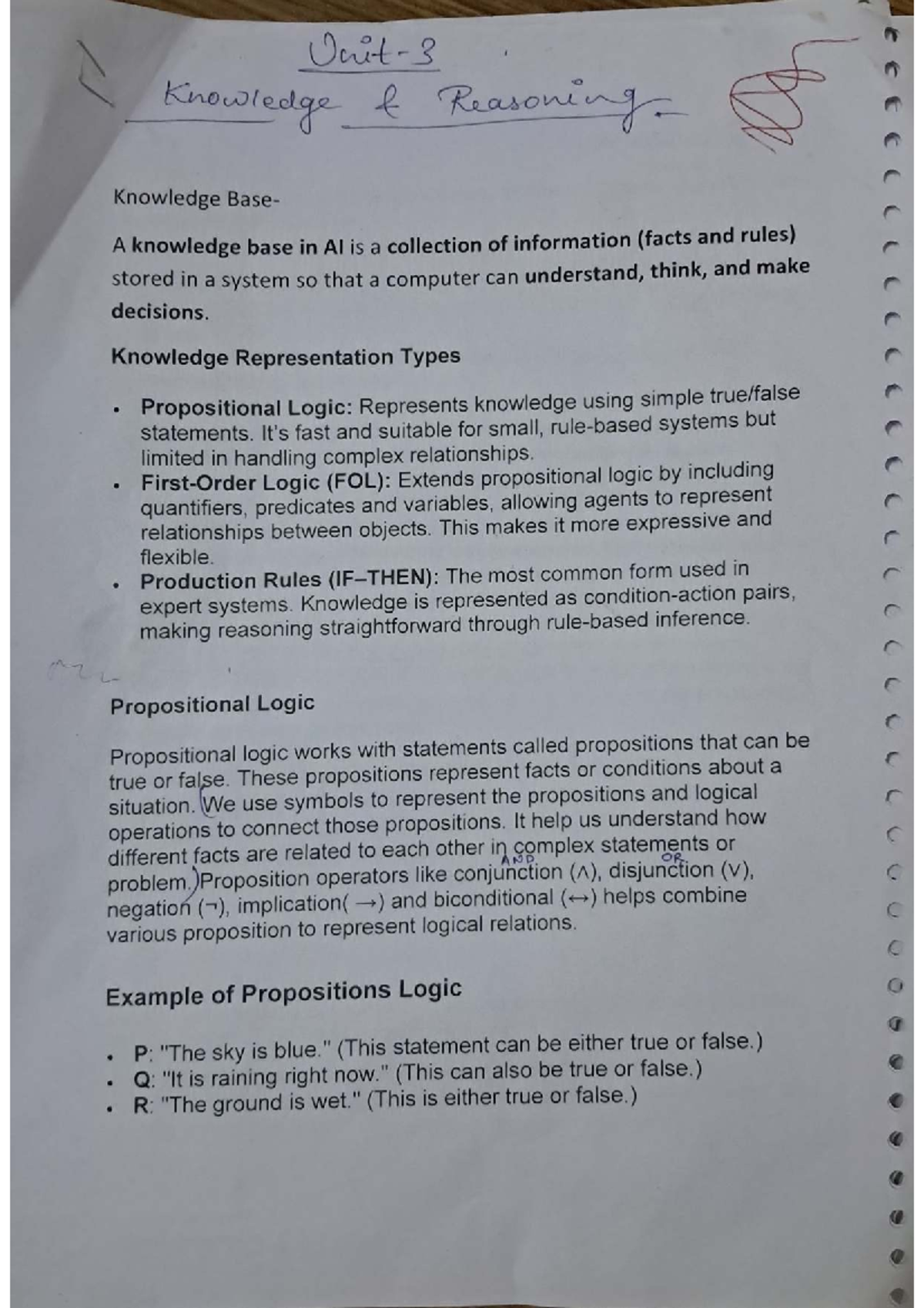 AI Knowledge Representation: Propositional Logic & FOL Overview - Studocu