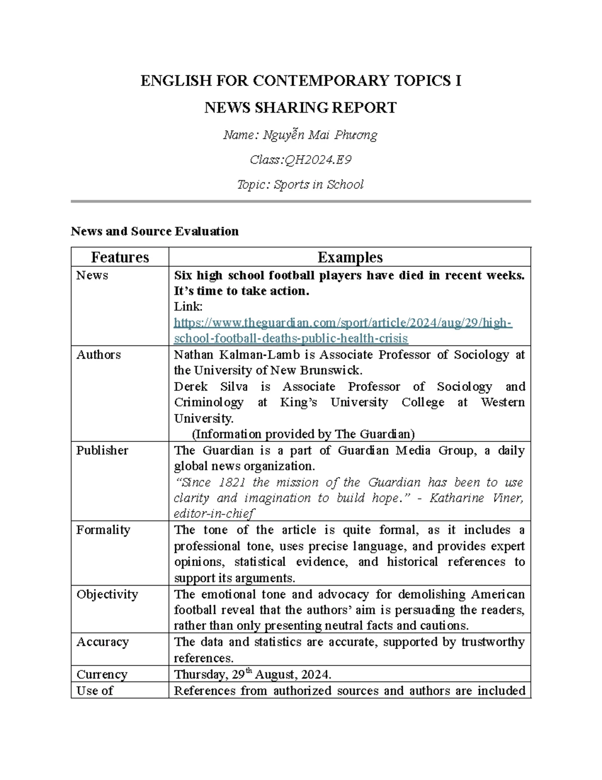 ENGLISH FOR CONTEMPORARY TOPICS I: NEWS REPORT ON TECH & CHILD DEV ...