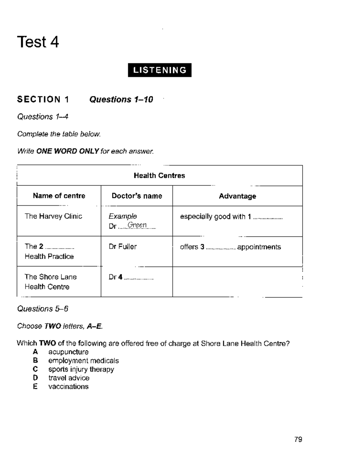 Test 4 Listening Cam 9 - Section 1 to 4 Questions - Studocu