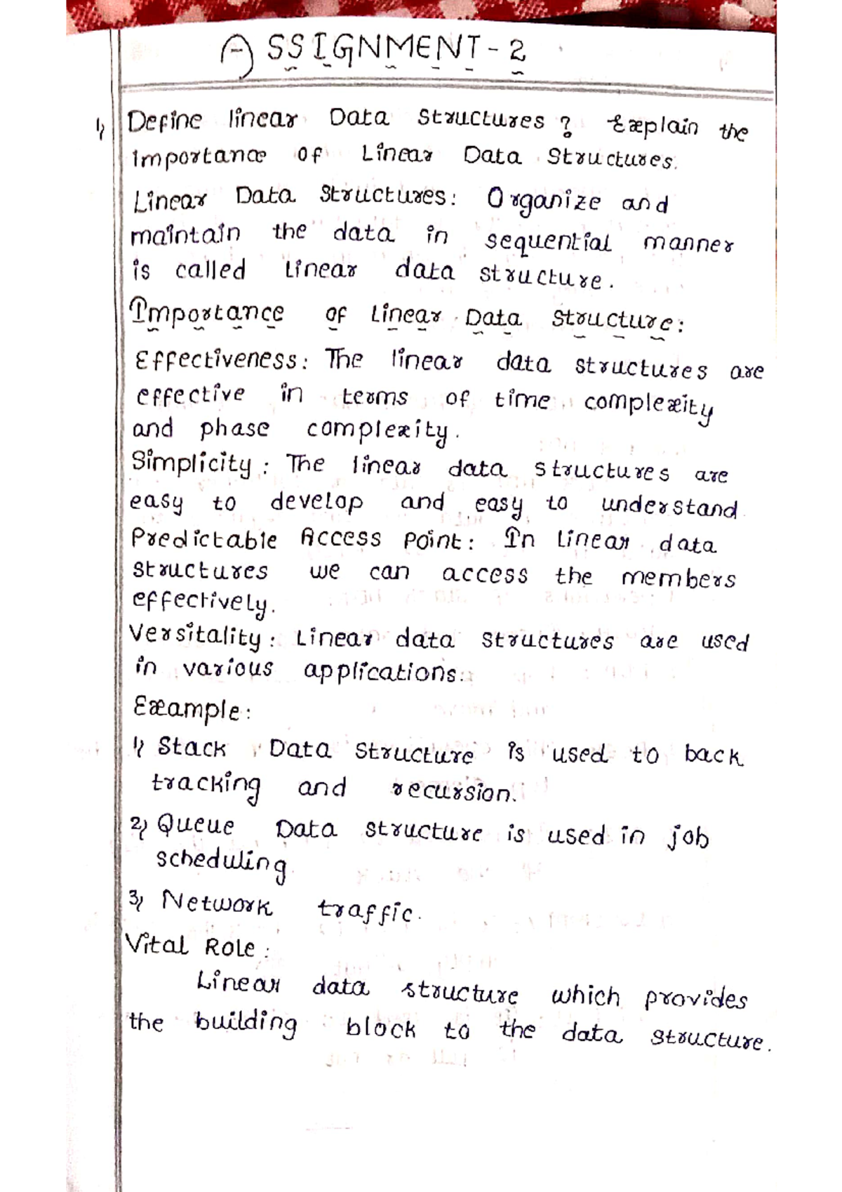 DS 17 Assignment 2: Linear Data Structures & Abstract Data Types ...