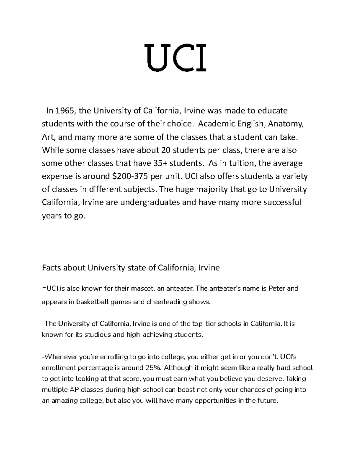 UCI Essay: Insights and Reports on University of California Irvine ...