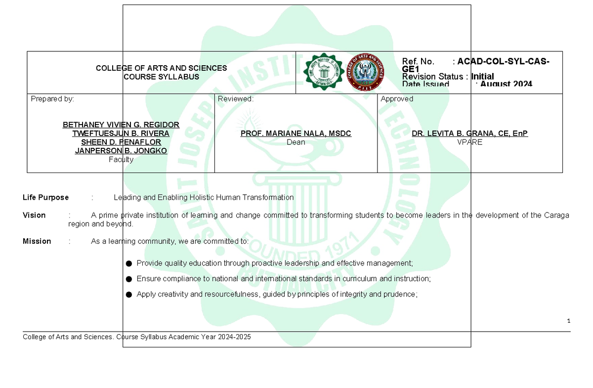 RW Syllabus EOMS - Grading System - COLLEGE OF ARTS AND SCIENCES COURSE ...