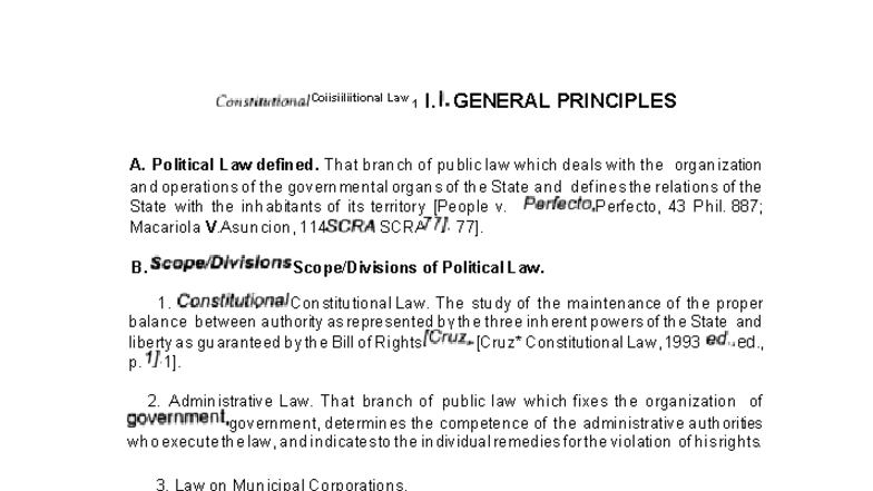 Political Law Review: Constitutional Law 1 Outline and Key Concepts ...