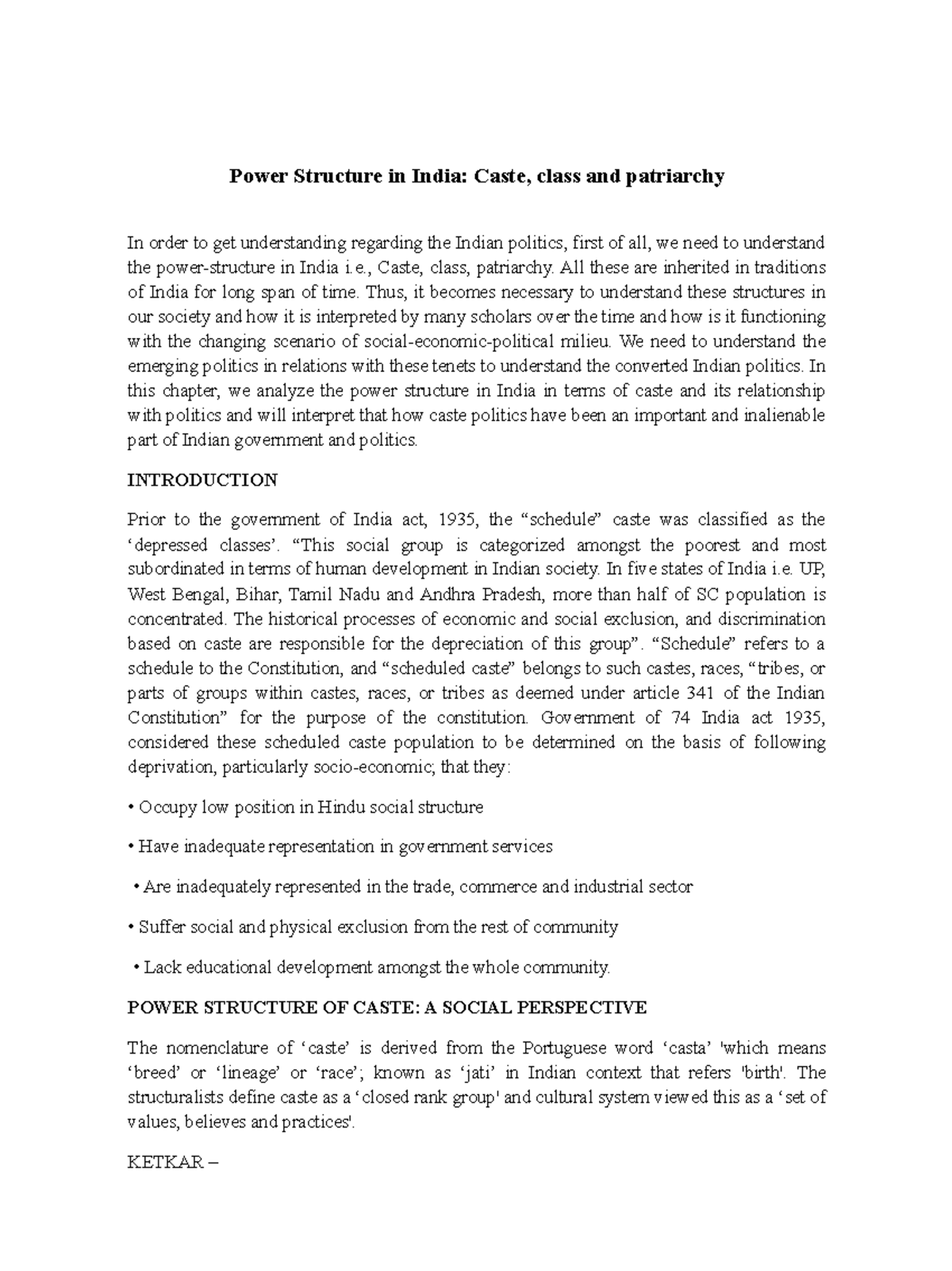 Caste Dynamics in Indian Politics: Class & Power Structures Analysis ...