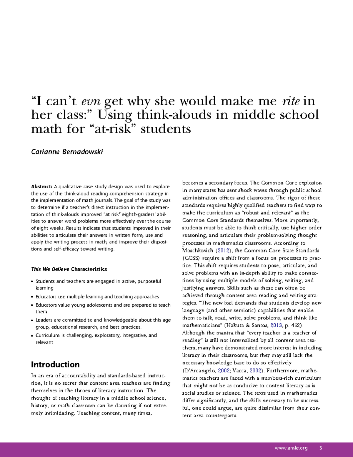 Improving Writing Skills in Math: A Case Study for ED 501 - Studocu