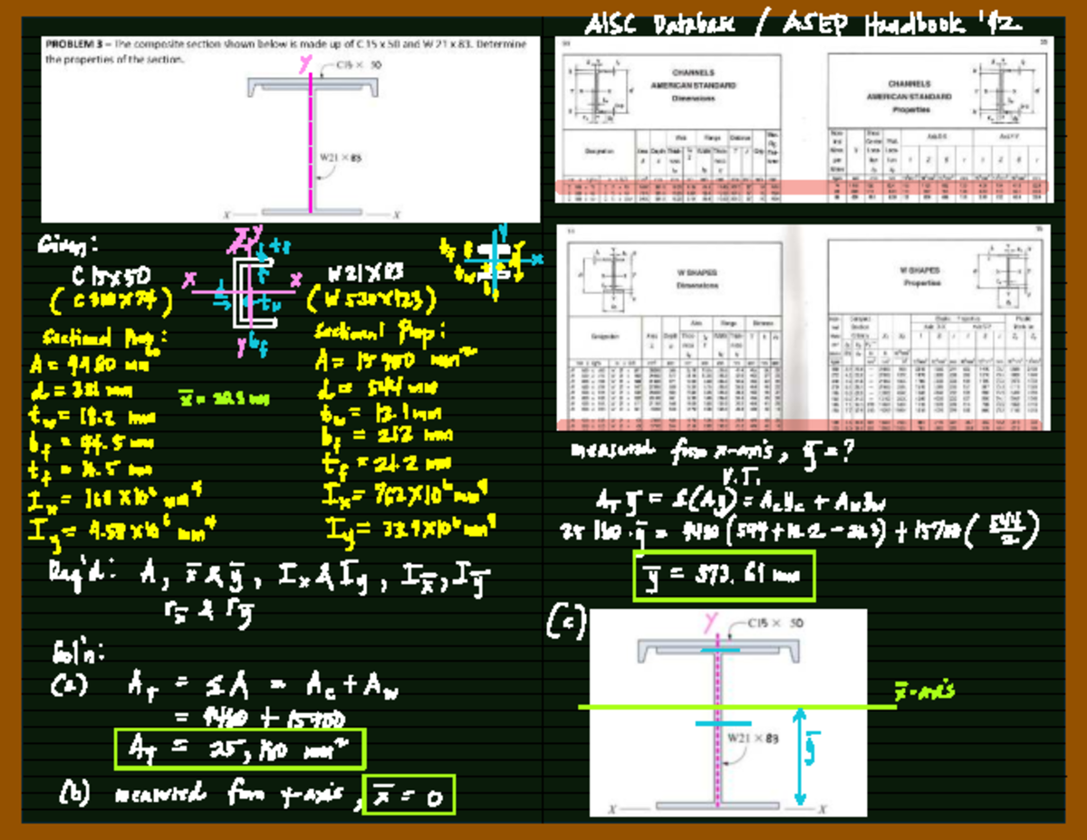 AISC Database ASEP Handbook: Steel Properties & Measurements - Studocu