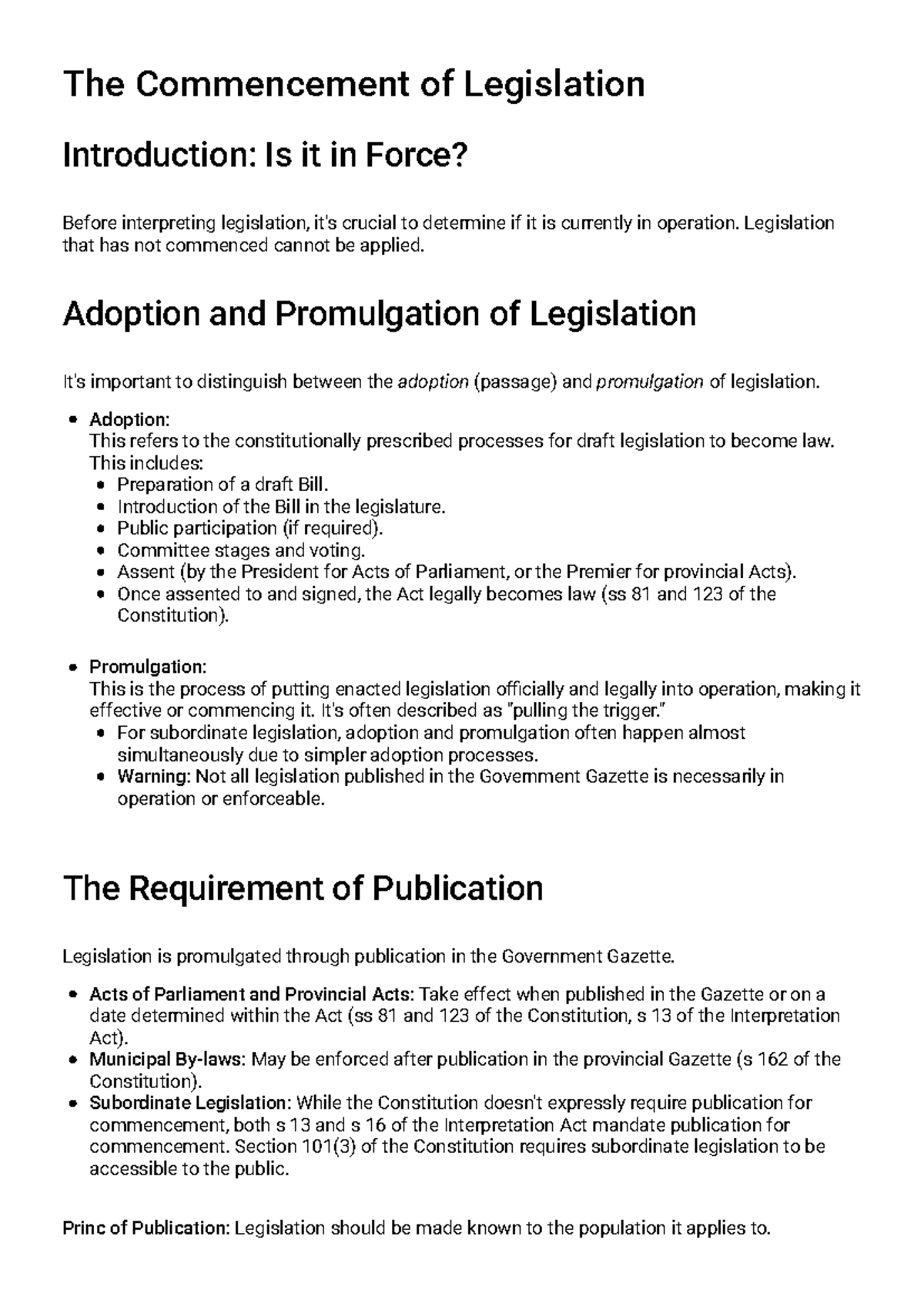 Statutory Interpretation (LAW 101) - Study Guide on Legislation ...