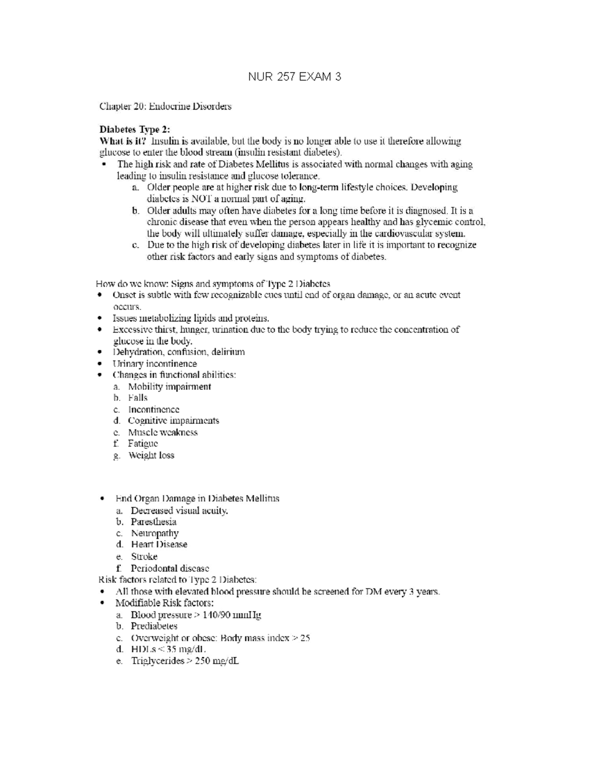 NUR 257 EXAM 3 - Chapter 20: Understanding Type 2 Diabetes and Its ...