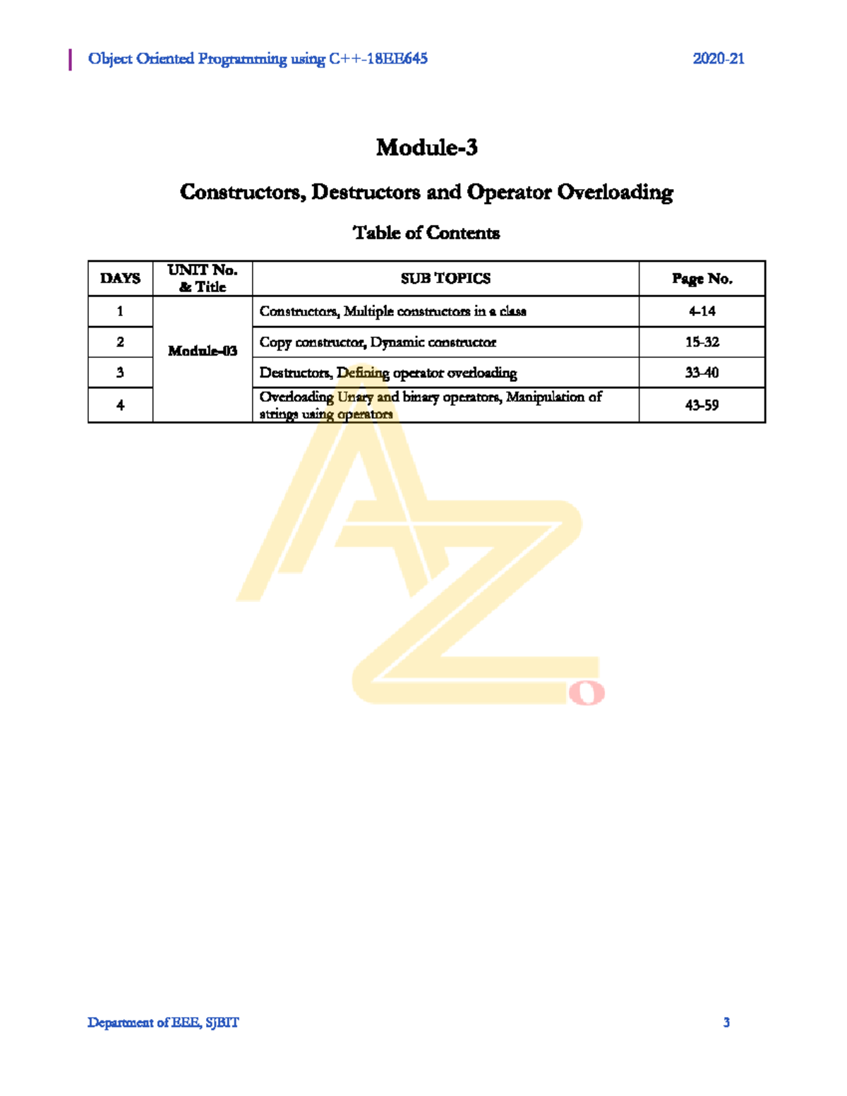 OOP Mod3@Az: Constructors and Destructors Explained in C++ Notes - Studocu