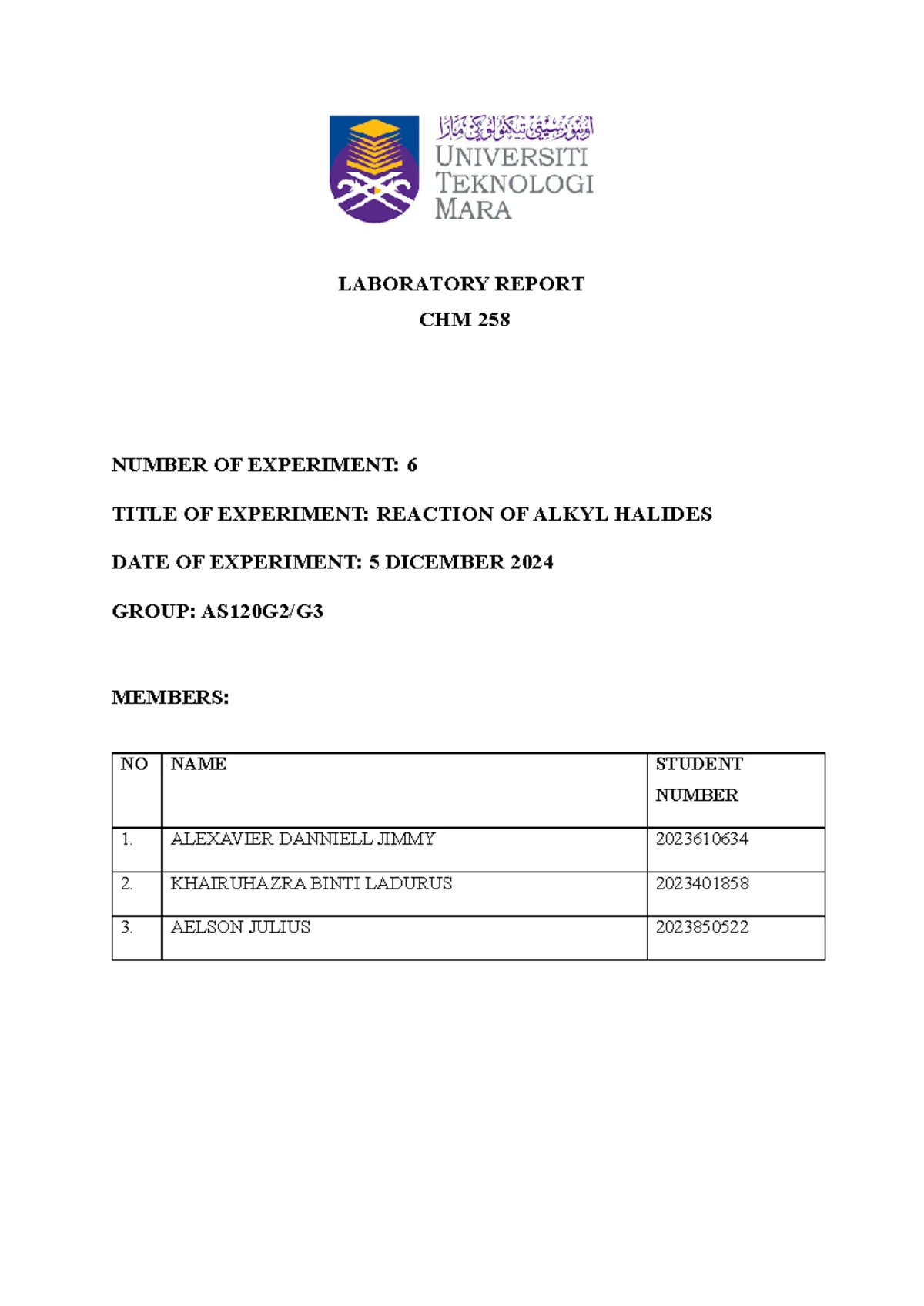 Datasheet report CHM 258 experiment 1: Recrystallization of vanillin ...