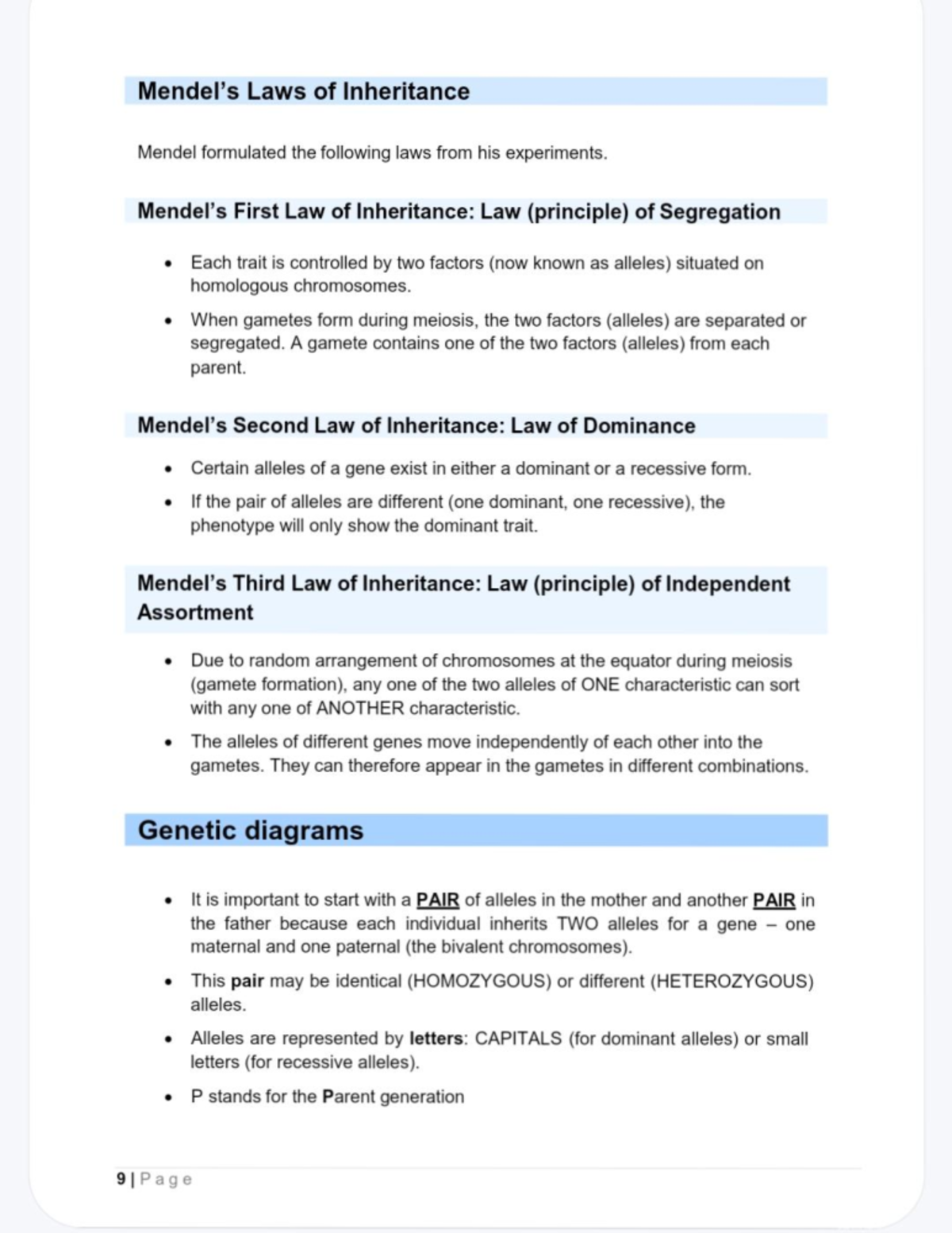 Genetics and Inheritance: Key Laws and Crosses Explained (GEN101) - Studocu