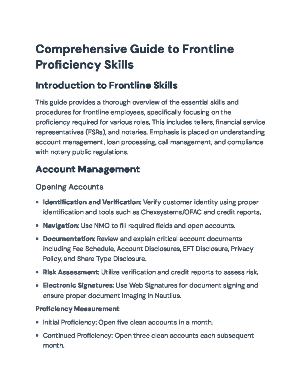 Comprehensive Frontline Proficiency Skills Guide for Course XYZ-123 ...