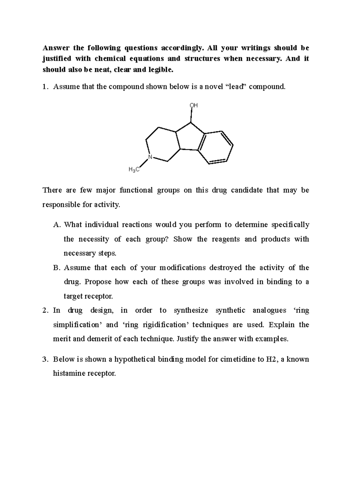Drug Design Q&A with Chemical Structures and Receptor Analysis - Studocu