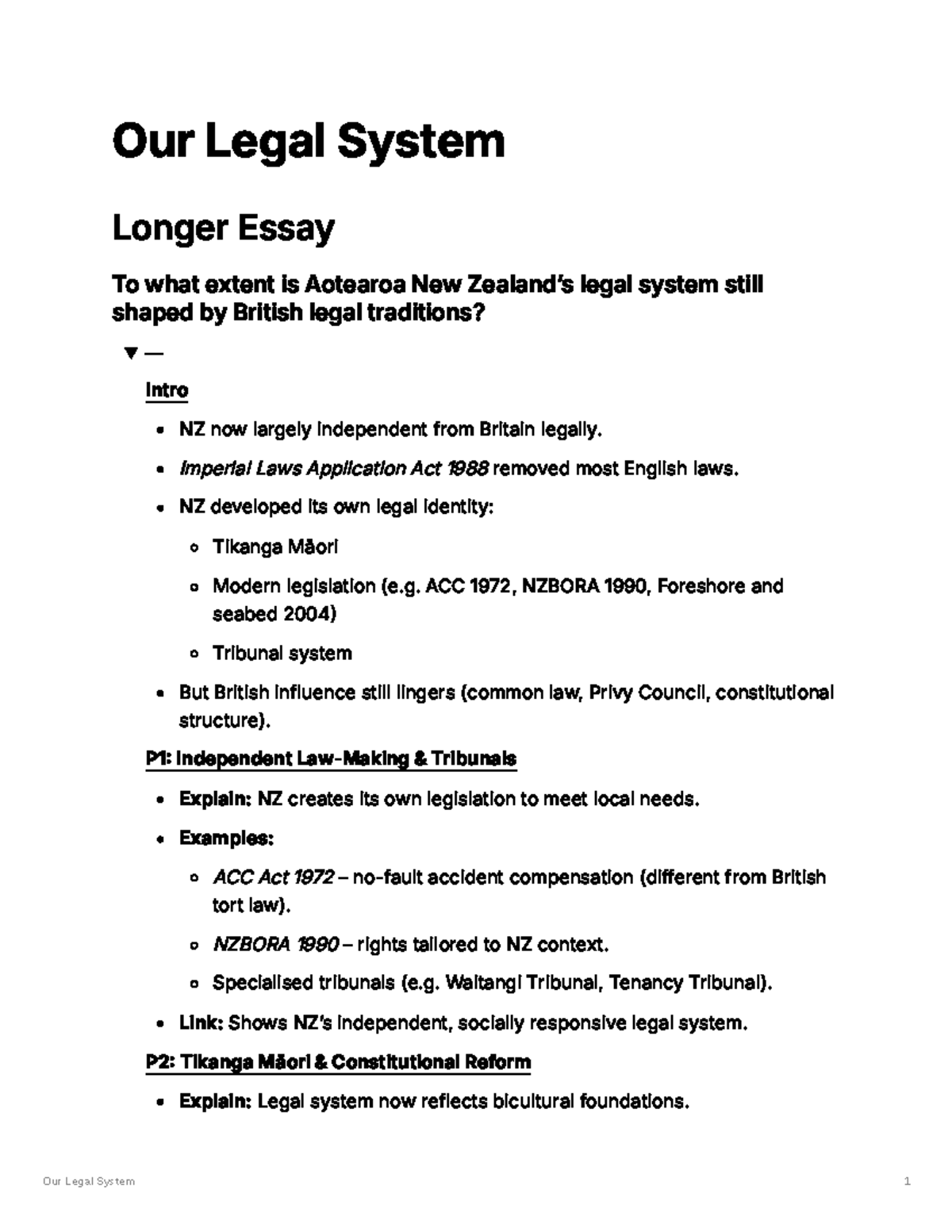 Our Legal System (LAW101) Exam Questions and Analysis - Studocu