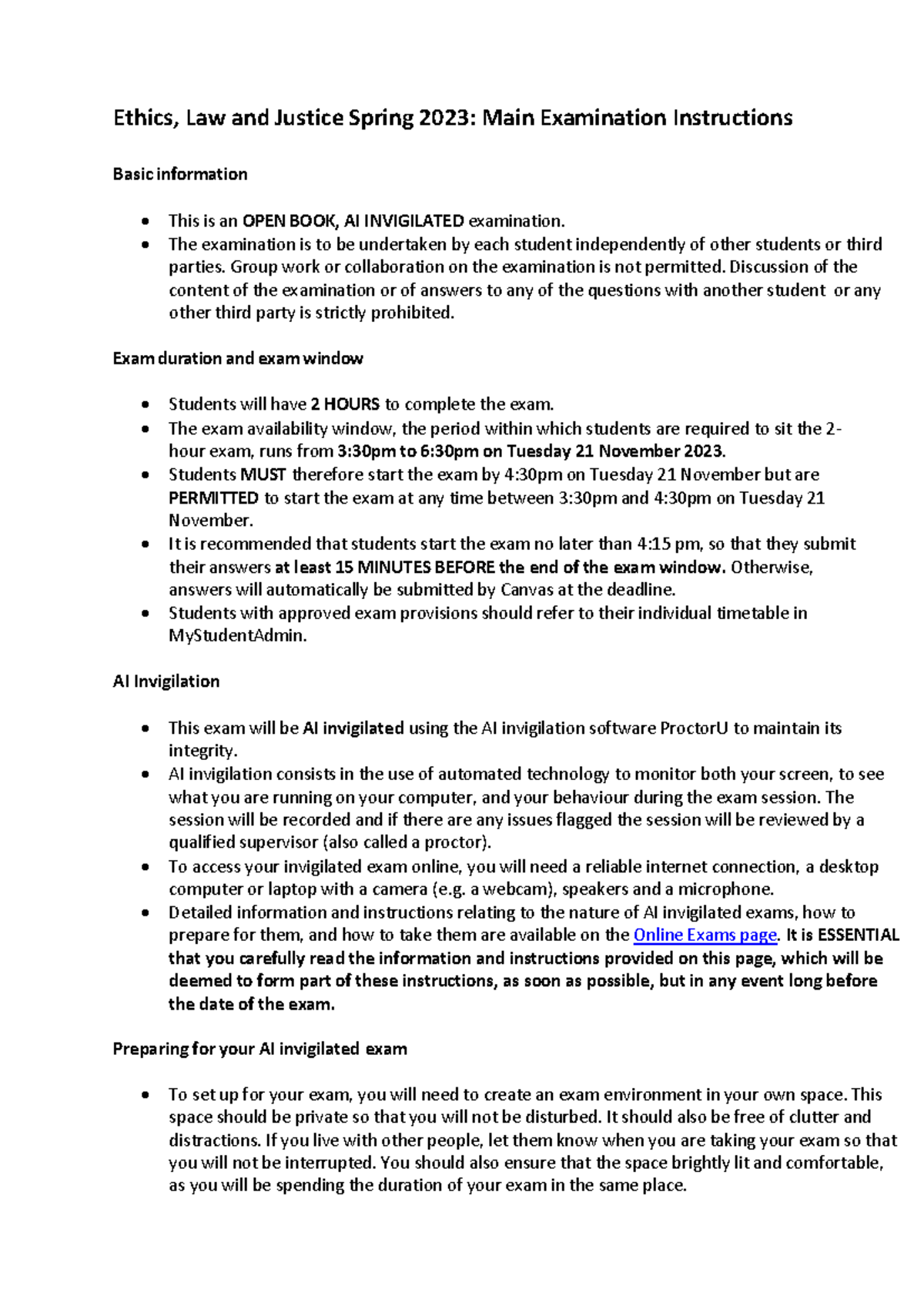 ELJ 70103 Spring 2023 Final Exam Instructions and Guidelines - Studocu