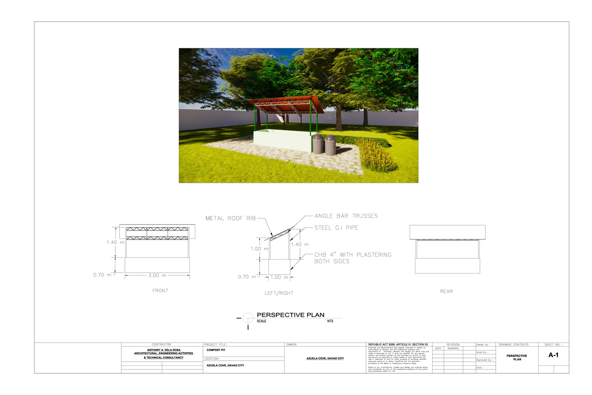 Compost Pit Plan - Architectural Drawing for RA 9266 Compliance - Studocu
