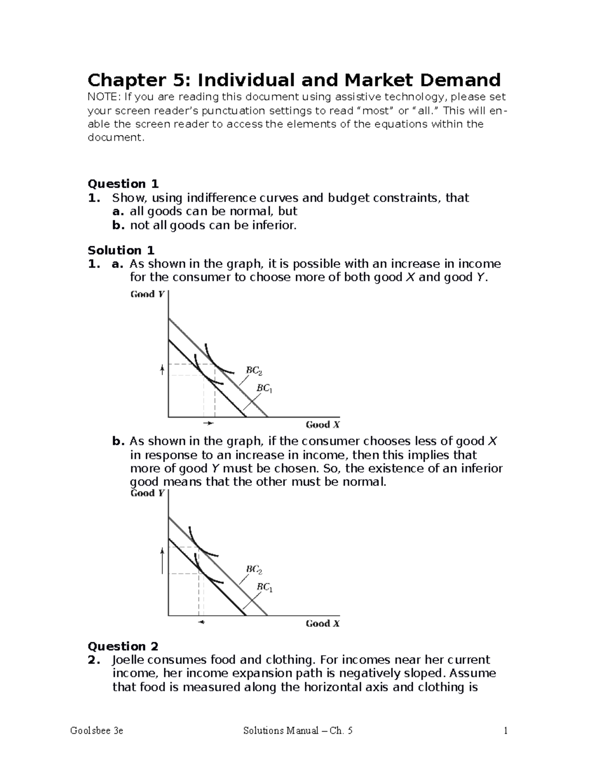 Goolsbee 3e Sm Ch05 - Demand Concepts & Exercises in Economics - Studocu