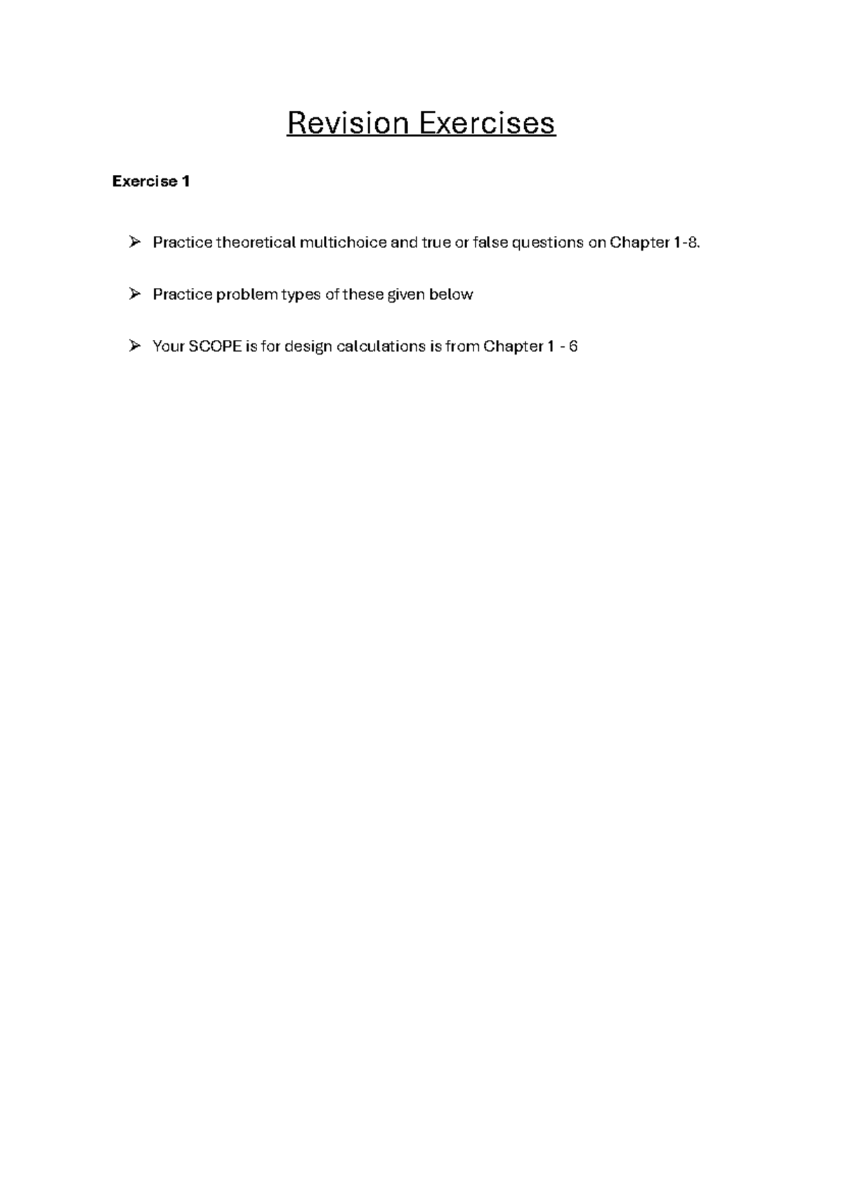 Revision Exercises - mechanical engineering design 2 practice problems ...